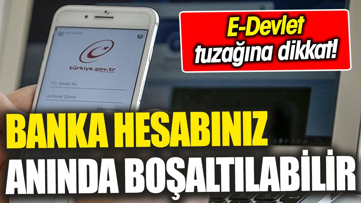 E-Devlet tuzağına dikkat! Banka hesabınız anında boşaltılabilir