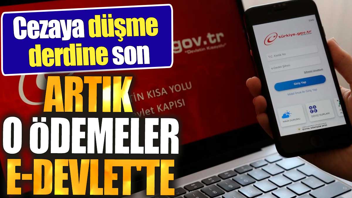 Cezaya düşme derdine son: Artık o ödemeler e-Devlet'te