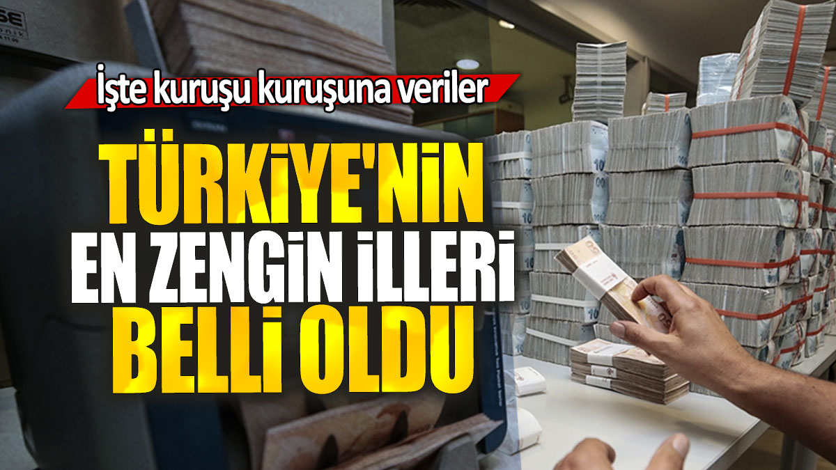 Türkiye'nin en zengin illeri belli oldu: İşte kuruşu kuruşuna veriler