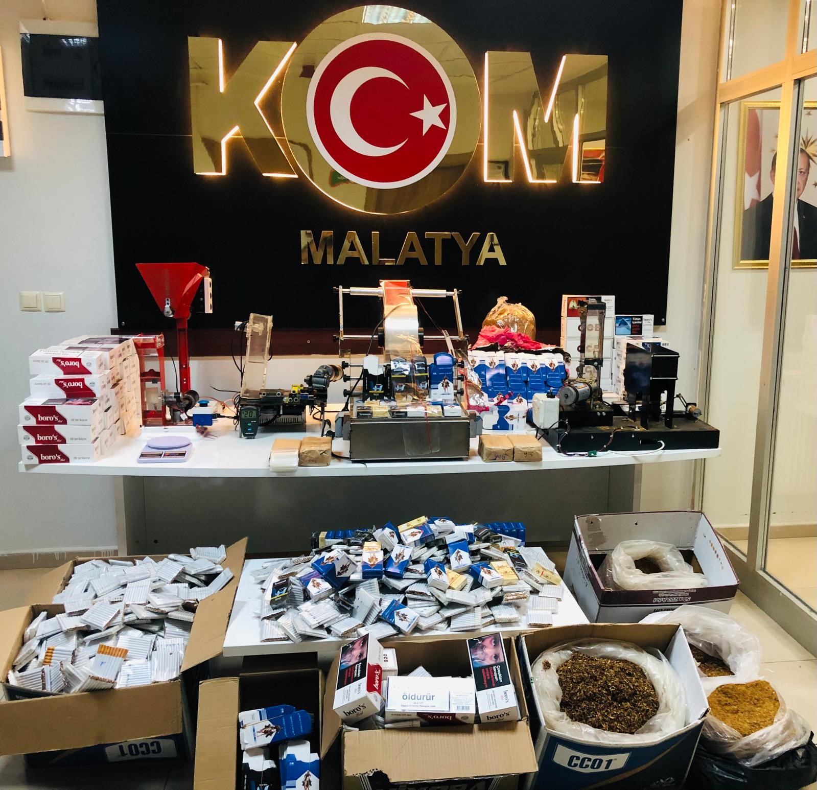 Malatya'da 408 bin adet kaçak makaron ele geçirildi