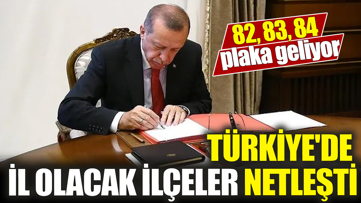 Türkiye'de il olacak ilçeler netleşti! 82, 83, 84 plaka geliyor