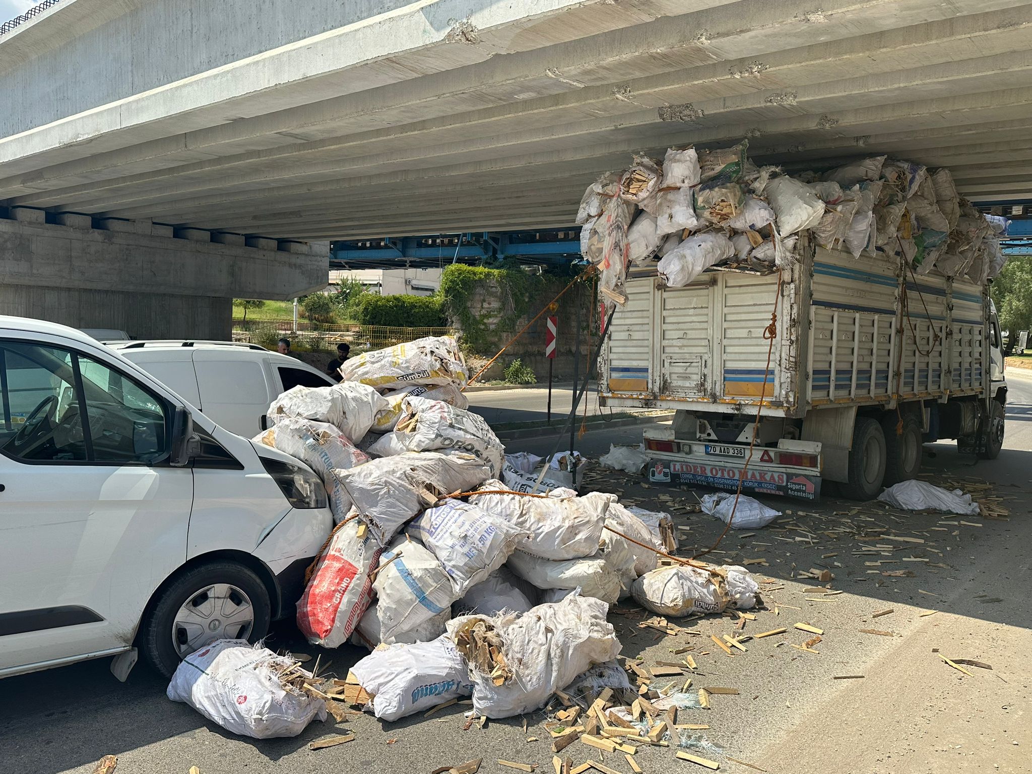 Adana'da kampyon köprü altına sıkıştı