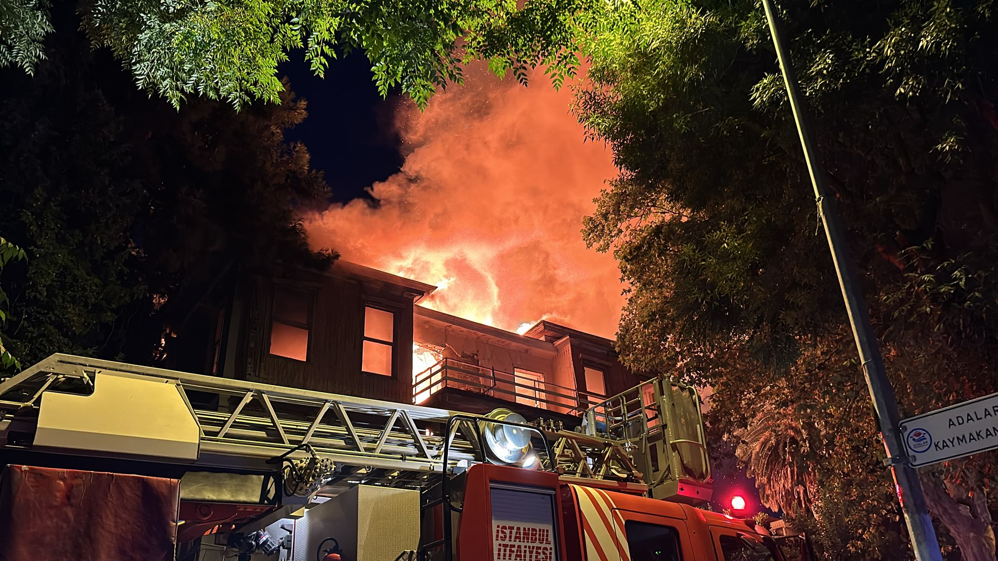 Büyükada'da korkutan yangın