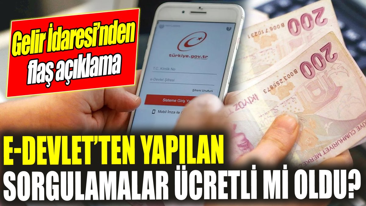 e-Devlet'ten yapılan sorgulamalar ücretli mi oldu? Gelir İdaresi Başkanlığı’ndan flaş açıklama