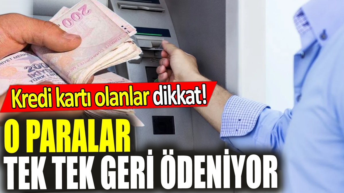 Kredi kartı olanlar dikkat! O paralar tek tek geri ödeniyor