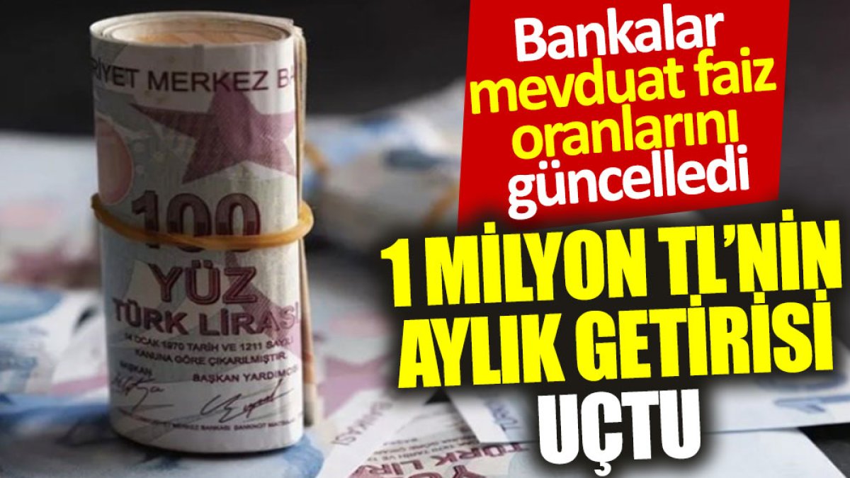 Bankalar mevduat faiz oranlarını güncelledi: 1 milyon TL'nin 1 aylık getirisi uçtu