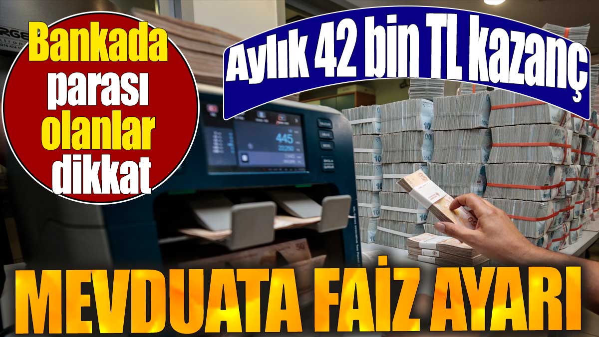 Bankada parası olanlar dikkat. Mevduata faiz ayarı. Aylık 42 bin TL kazanç