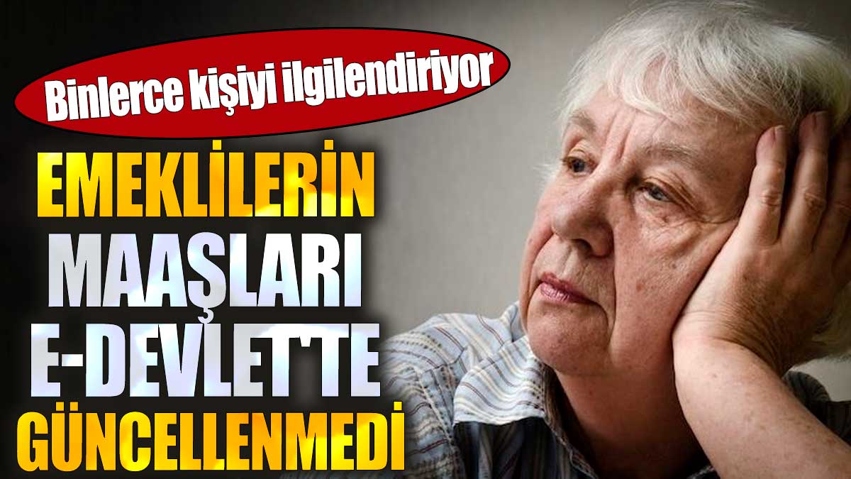 Emeklilerin maaşları e-Devlet'te güncellenmedi. Binlerce kişiyi ilgilendiriyor