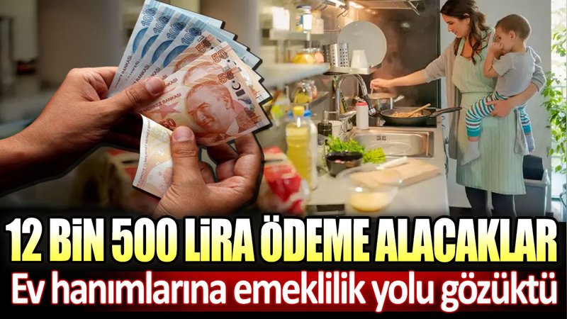 Ev hanımlarına emeklilik yolu gözüktü. 12 bin 500 lira ödeme alacaklar