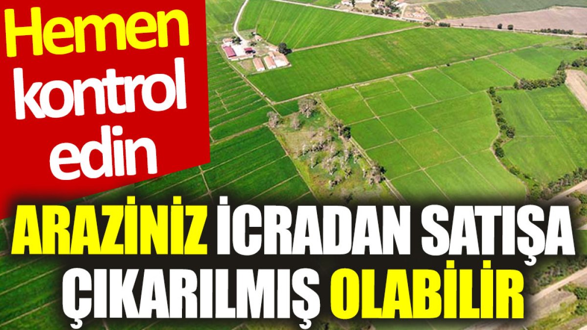 Araziniz icradan satışa çıkarılmış olabilir: Hemen kontrol edin