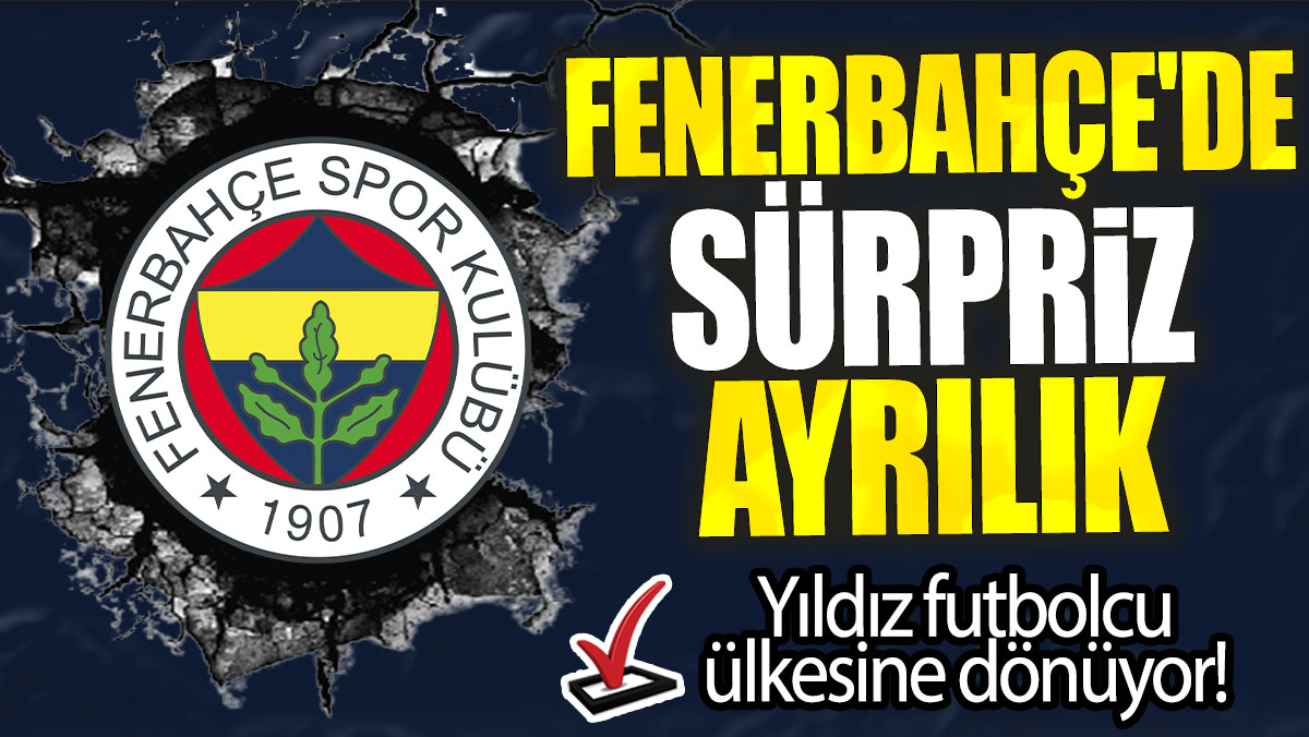 Fenerbahçe'de sürpriz ayrılık: Yıldız futbolcu ülkesine dönüyor!