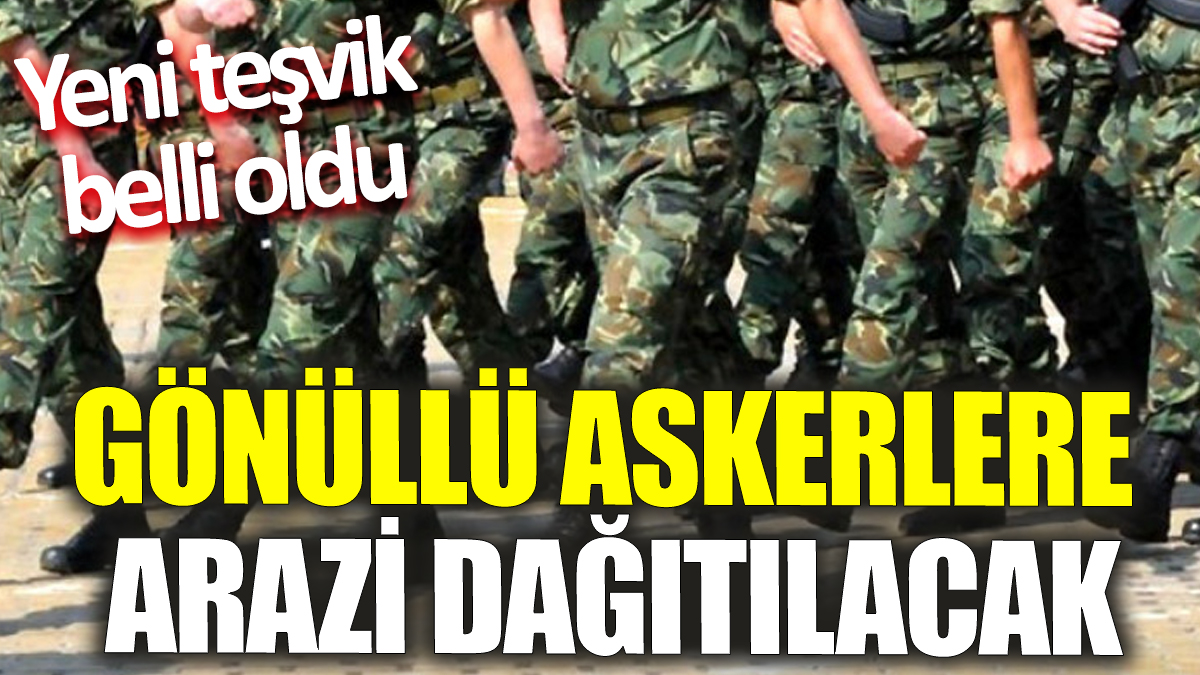 Gönüllü askerlere arazi dağıtılacak! Yeni teşvik belli oldu