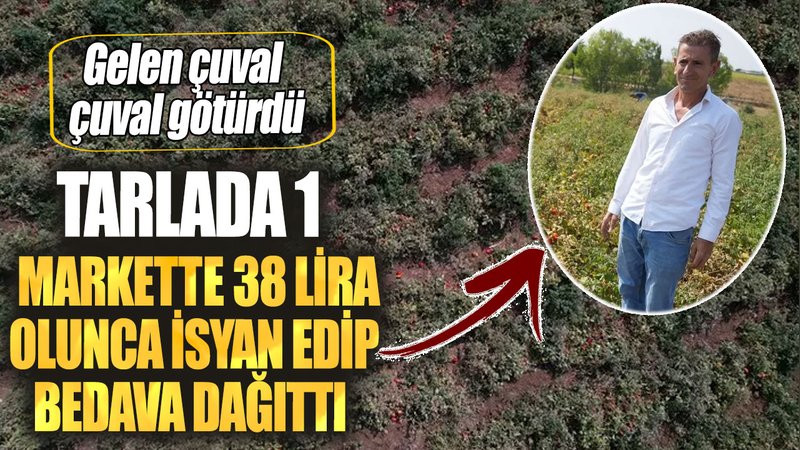 Tarlada 1 markette 38 lira olunca isyan edip bedava dağıttı! Gelen çuval çuval götürdü