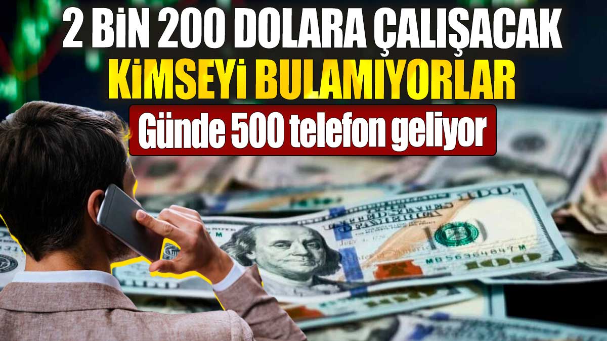 Günde 500 telefon geliyor. 2 bin 200 dolara çalışacak kimseyi bulamıyorlar