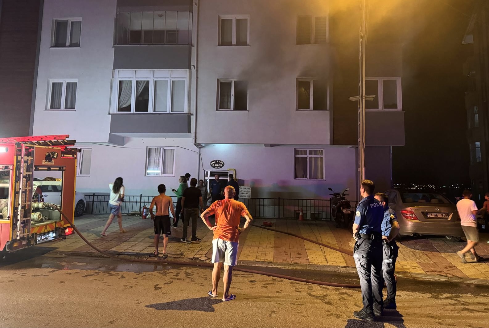 Sinop’ta korkutan apartman yangını