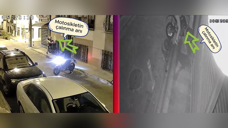 Hırsızlar kaskla gizlenmeye çalıştı ancak polisten kaçamadılar