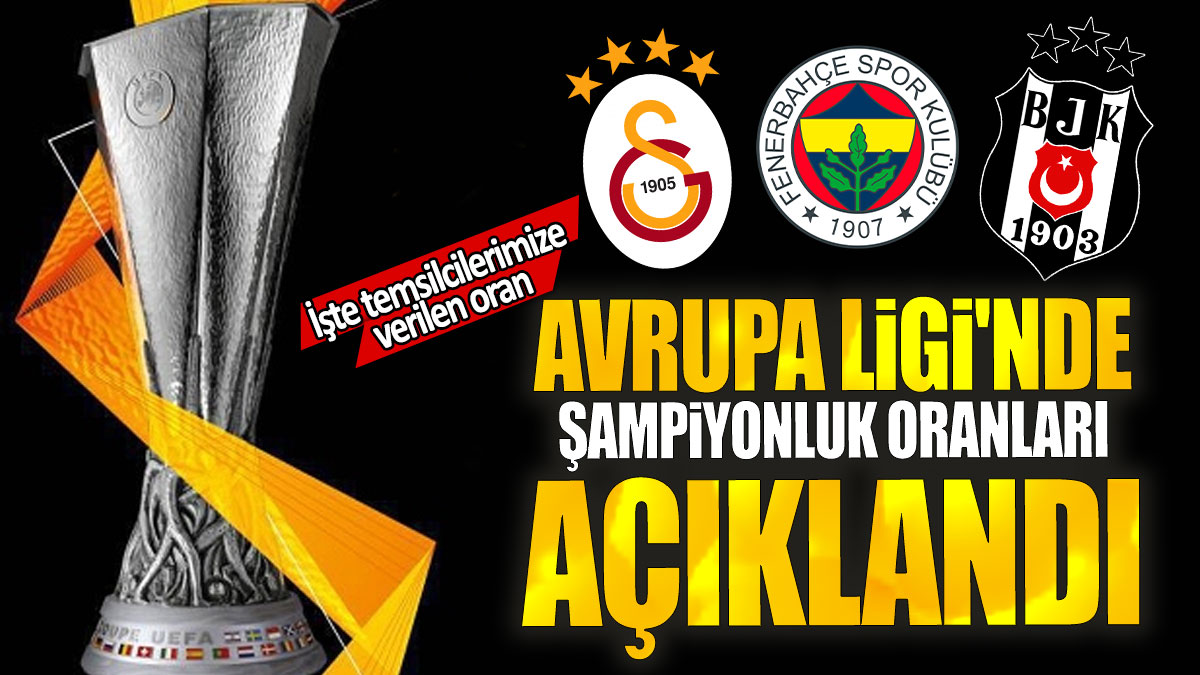 Avrupa Ligi'nde şampiyonluk oranları açıklandı: İşte Galatasaray, Fenerbahçe ve Beşiktaş'a verilen oran