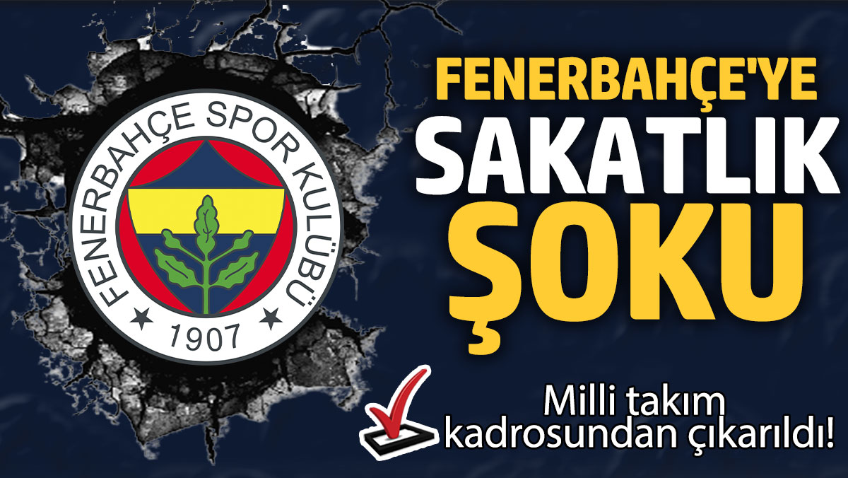 Fenerbahçe'ye sakatlık şoku: Milli takım  kadrosundan çıkarıldı!