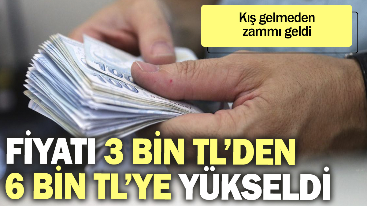 Fiyatı 3 bin TL'den 6 bin TL'ye yükseldi. Kış gelmeden zammı geldi