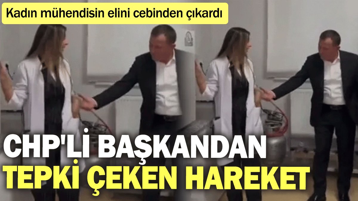 CHP'li Başkandan tepki çeken hareket: Kadın mühendisin elini cebinden çıkardı