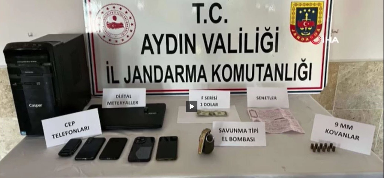 Aydın'da bir otomobilde el bombası ele geçirildi