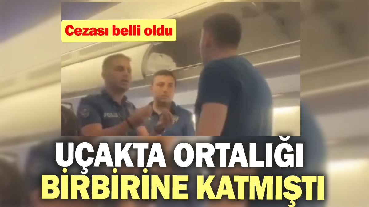 Uçakta ortalığı birbirine katmıştı. Cezası belli oldu