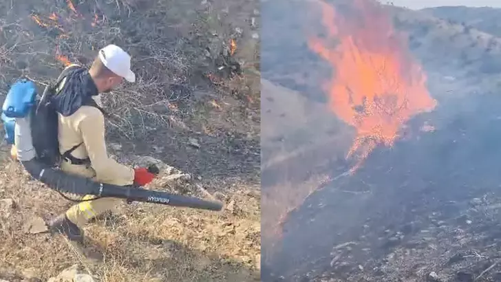 Siirt'te örtü yangınına müdahale