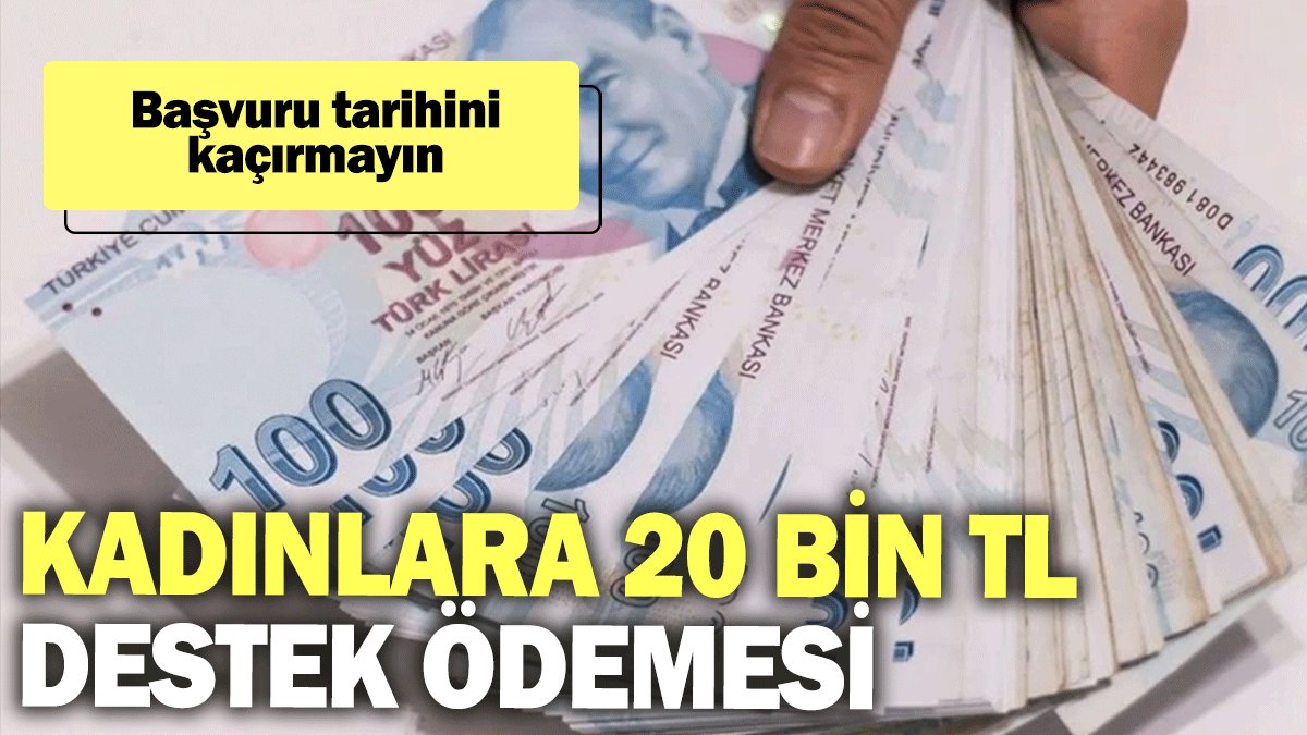 Kadınlara 20 bin TL destek ödemesi: Başvuru tarihini kaçırmayın