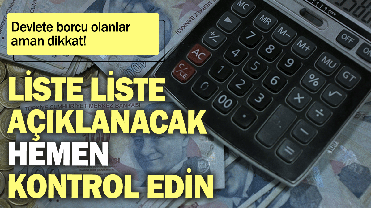 Devlete borcu olanlar aman dikkat: Liste liste açıklanacak, hemen kontrol edin