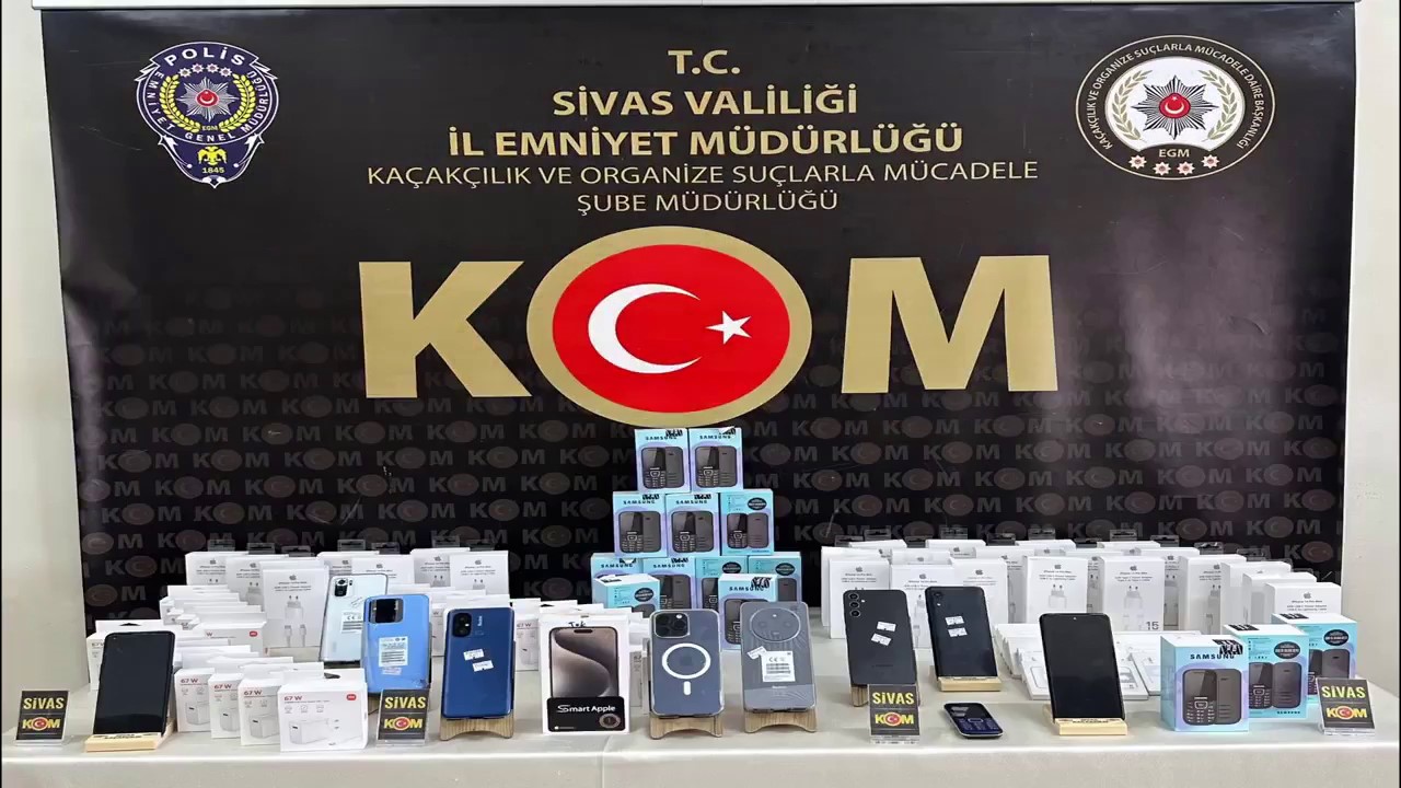 Sivas’ta kaçak telefon operasyonu