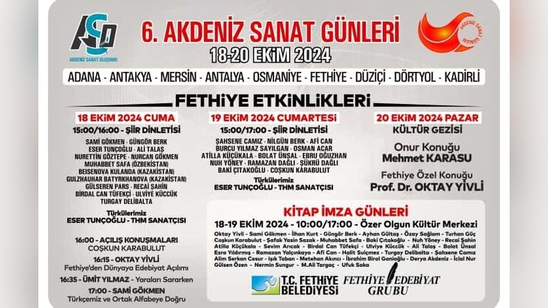 Fethiye’de 6. Akdeniz Sanat Günleri başlıyor