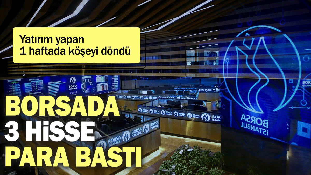 Borsa İstanbul'da 3 hisse para bastı: Yatırım yapan 1 haftada köşeyi döndü