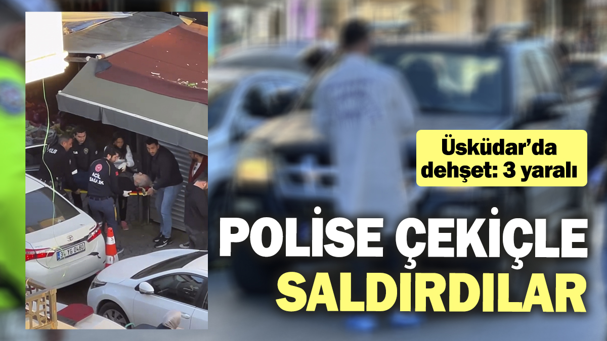 Emekli subay polise çekiçle saldırdı: Üsküdar’da dehşet: 3 yaralı