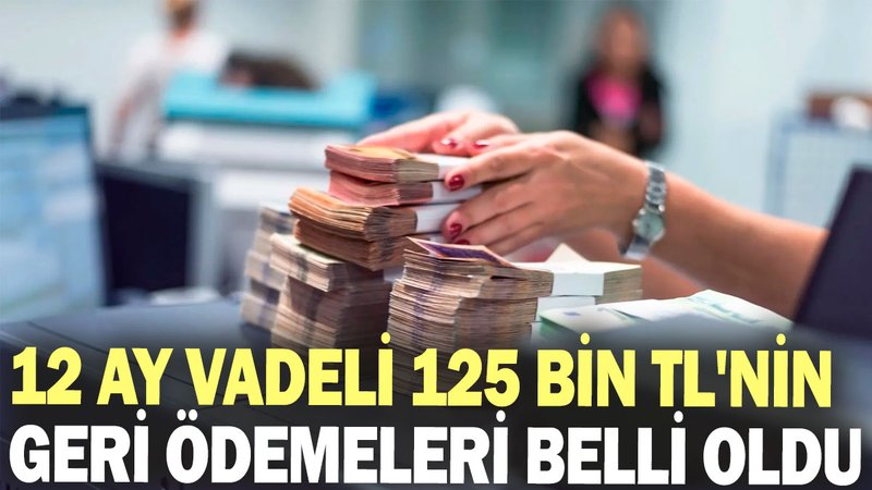 12 ay vadeli 125 bin TL'nin geri ödemeleri belli oldu