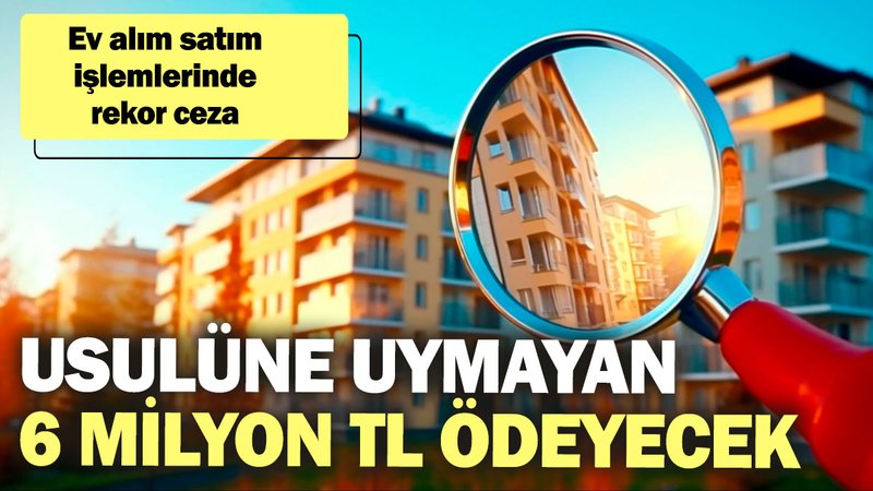 Ev alım satım işlemlerinde rekor ceza! Usulüne uymayan 6 milyon TL ödeyecek