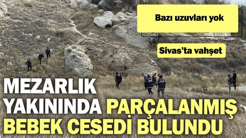 Mezarlık yakınında parçalanmış bebek cesedi bulundu. Bazı uzuvları yok. Sivas’ta vahşet