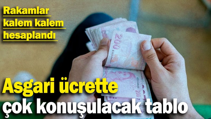 Asgari ücrette çok konuşulacak tablo: Rakamlar kalem kalem hesaplandı