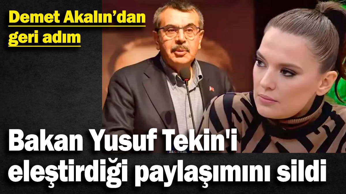 Demet Akalın, Bakan Yusuf Tekin'i Eleştirdiği Paylaşımını Sildi