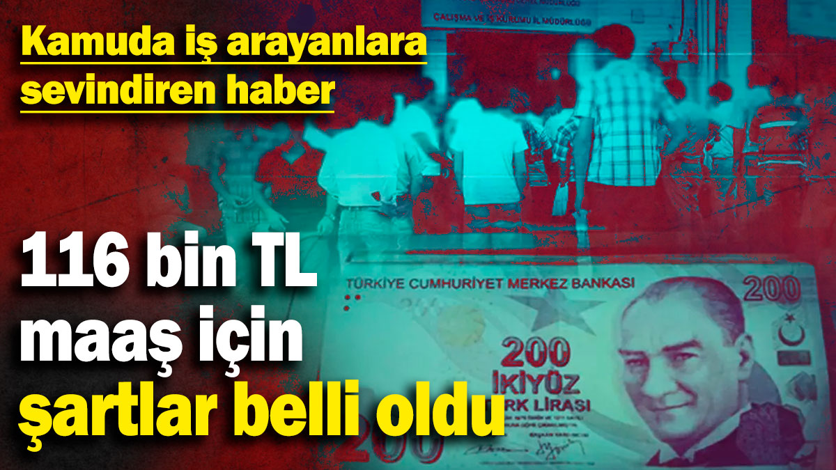 Kamuda iş arayanlara sevindiren haber! 116 bin TL kazanç sağlamak için şartlar belli oldu