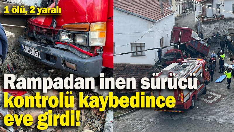 Rampadan inen sürücü kontrolü kaybedince eve girdi: 1 ölü, 2 yaralı