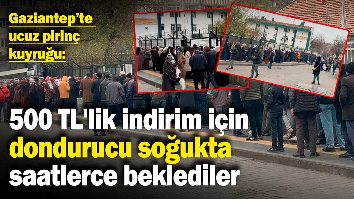 Diyarbakır'da ucuz pirinç kuyruğu: 500 TL'lik indirim için dondurucu soğukta saatlerce beklediler