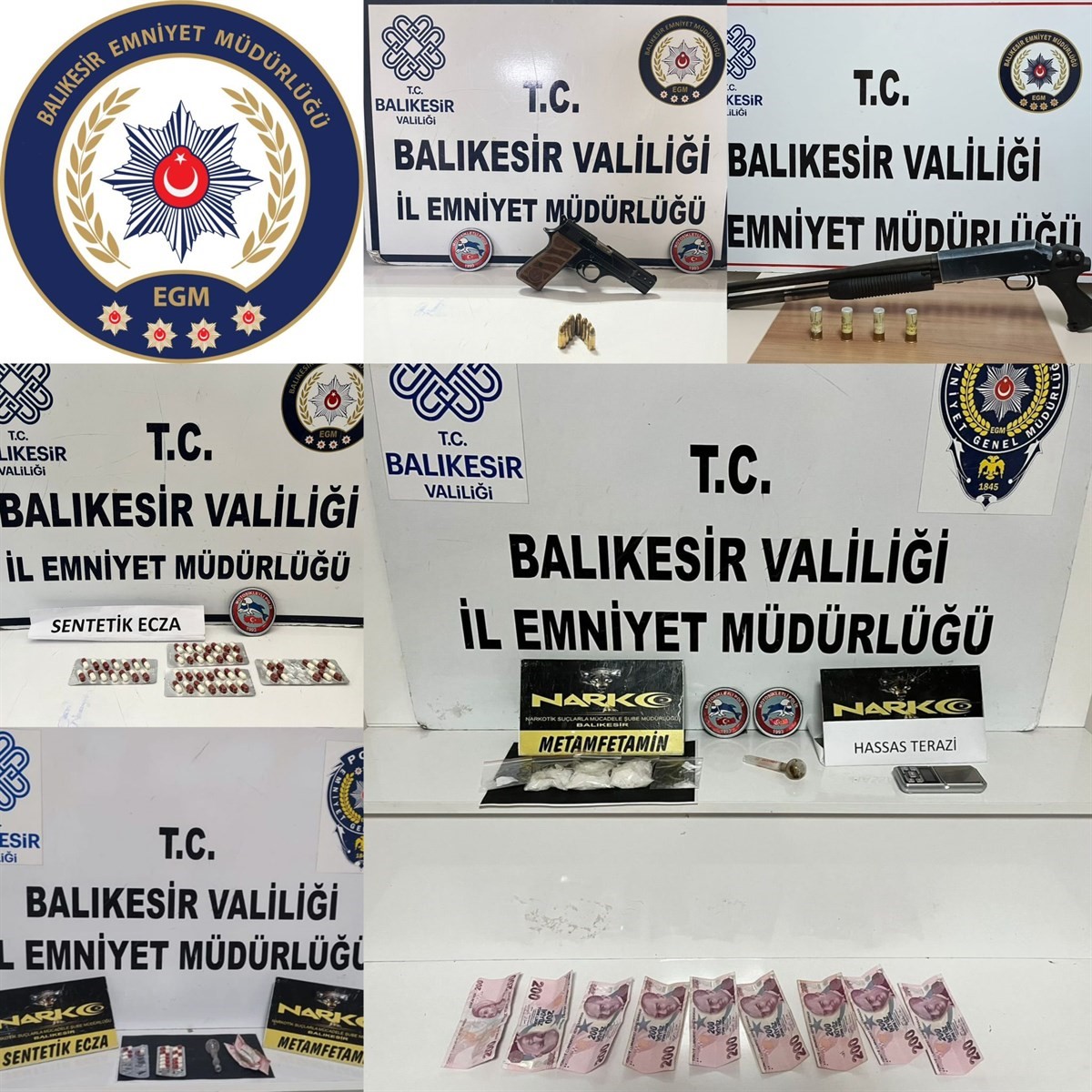 Balıkesir'de ruhsatsız silahlar ve uyuşturucu operasyonu