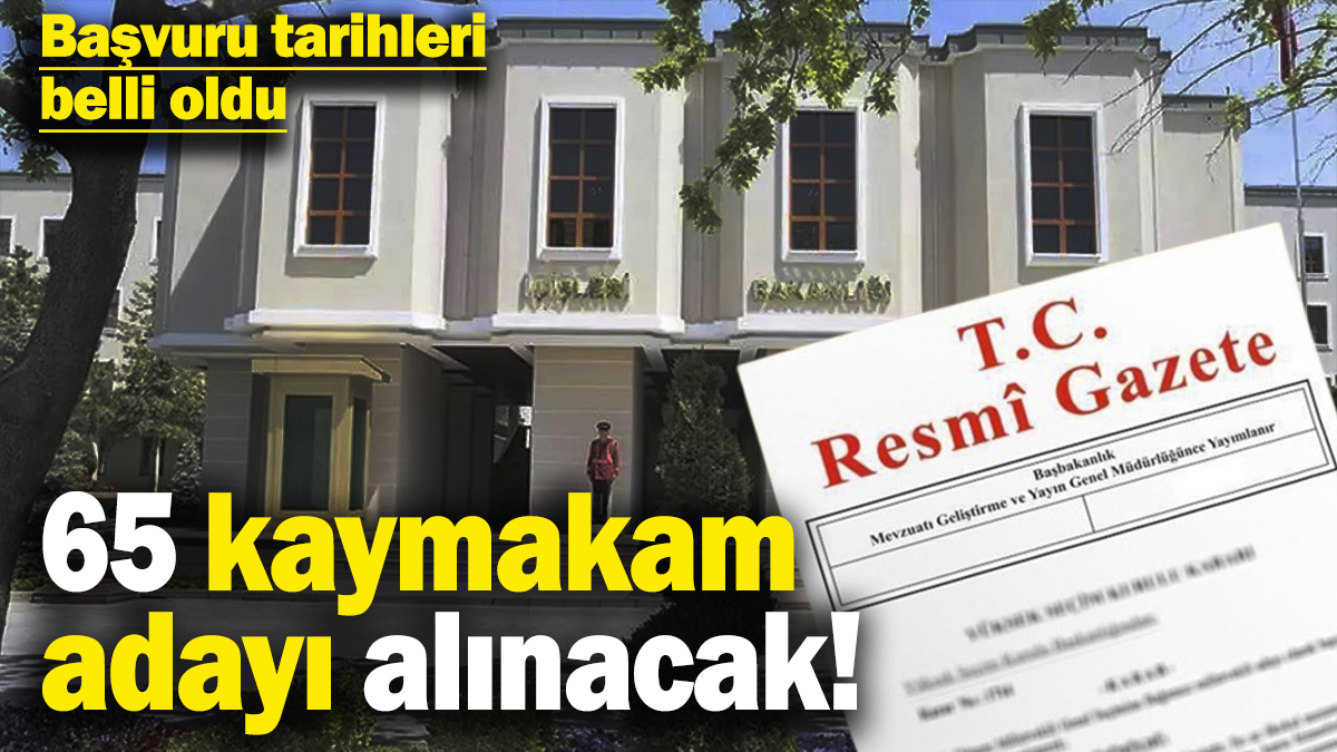 65 kaymakam adayı alınacak! Resmi Gazete'de yayımlandı