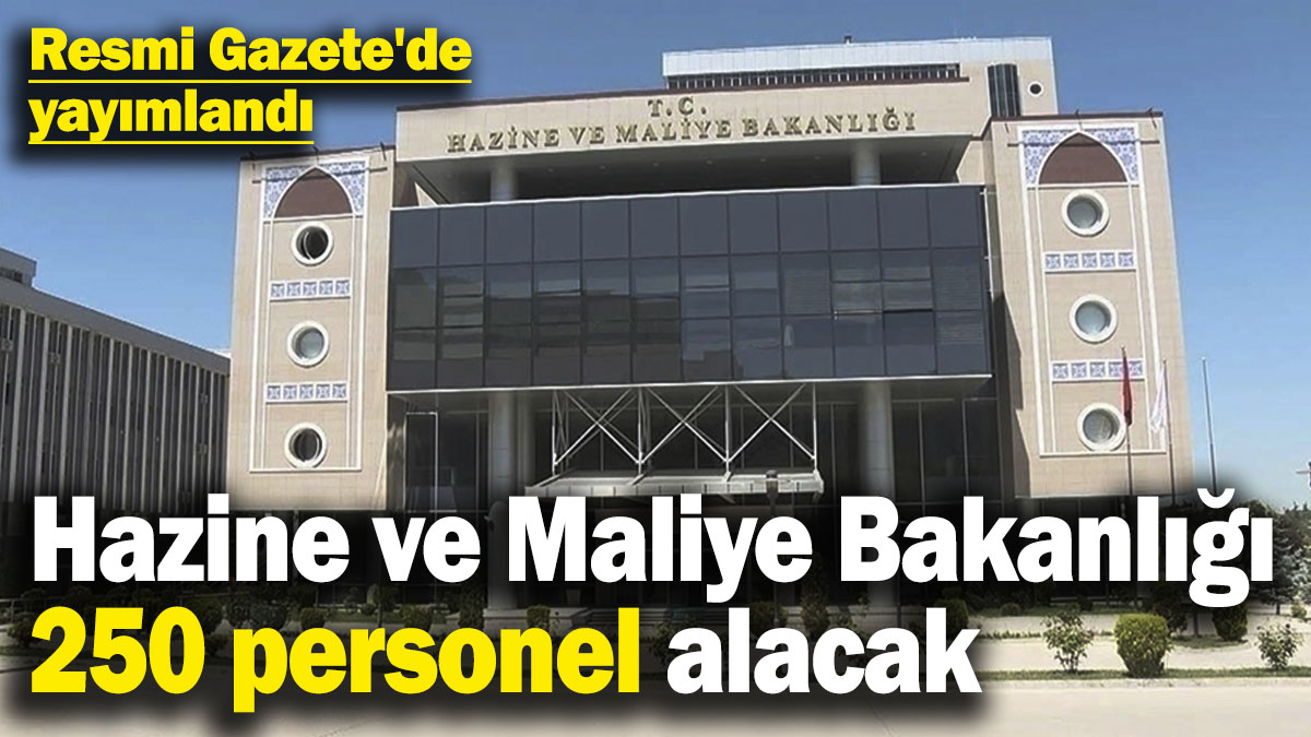 Hazine ve Maliye Bakanlığı 250 personel alacak! Resmi Gazete'de yayımlandı