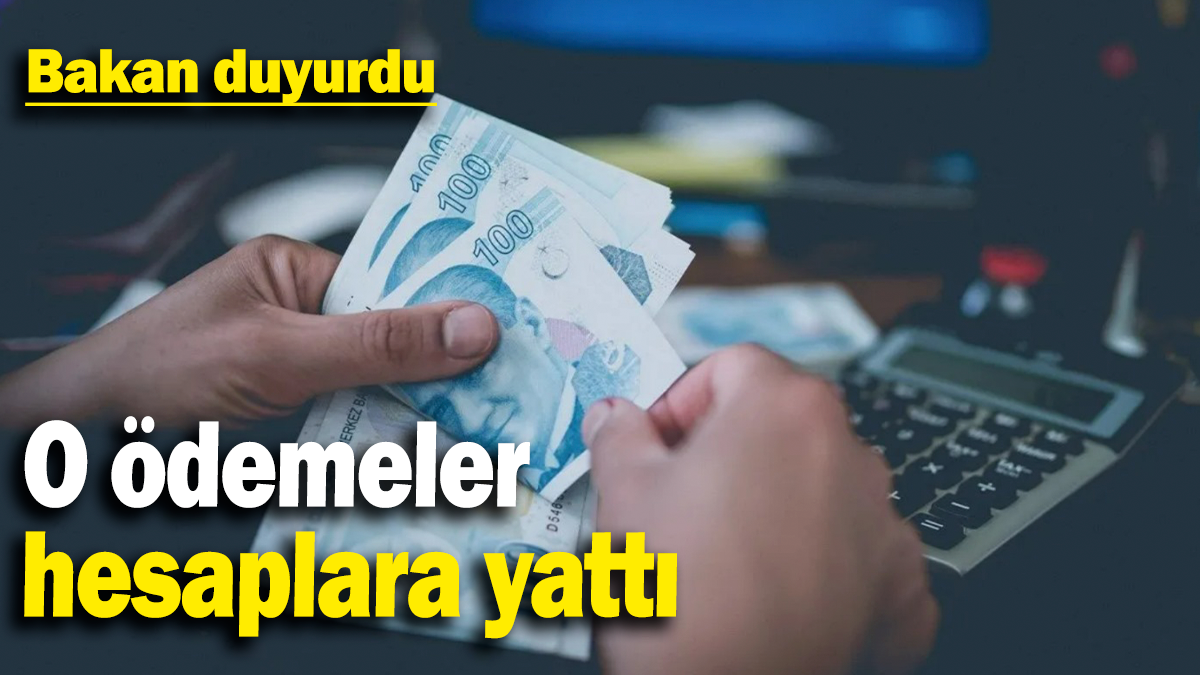 O ödemeler hesaplara yattı: Bakan duyurdu