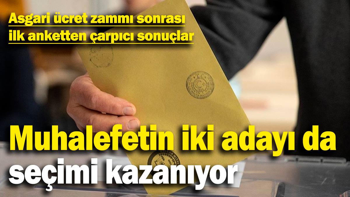 Asgari ücret zammı sonrası ilk anketten çarpıcı sonuçlar! AK Parti birinci sırada ama muhalefetin iki adayı seçimi kazanıyor