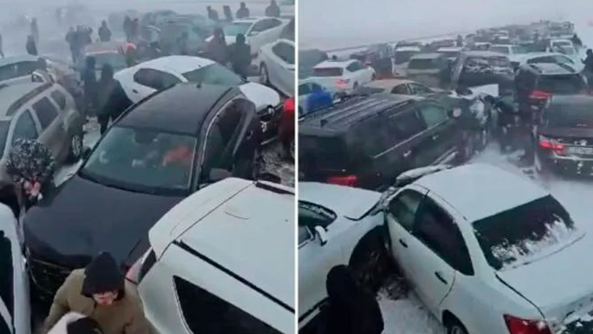 Kazakistan'da kar fırtınası! 95 araç birbirine girdi: 11 yaralı