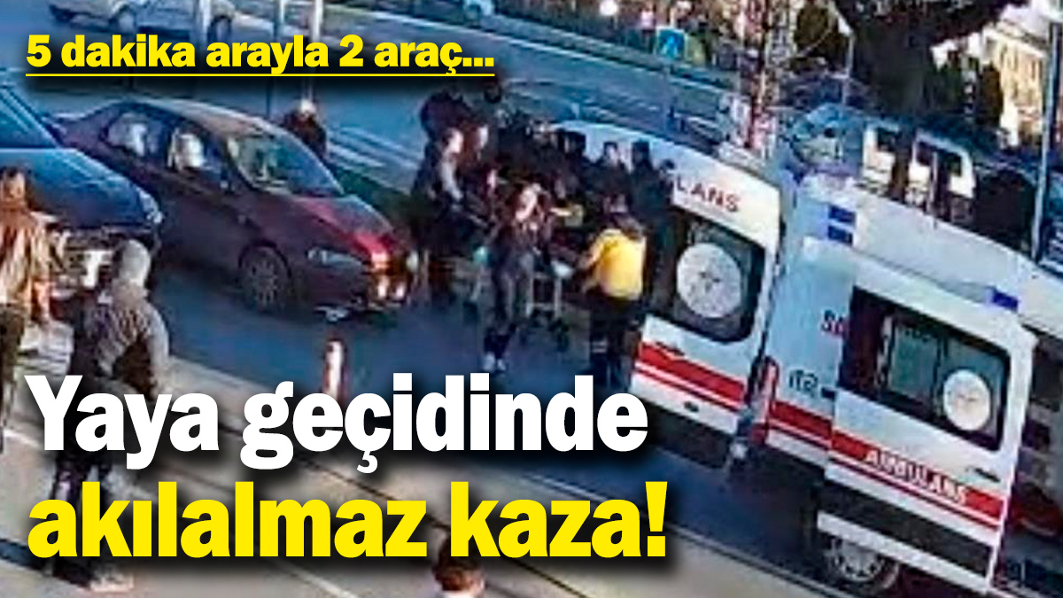 Akılalmaz kaza anbean kamerada! Önce otomobil çarptı, 5 dakika sonra farklı bir araç üzerinden geçti