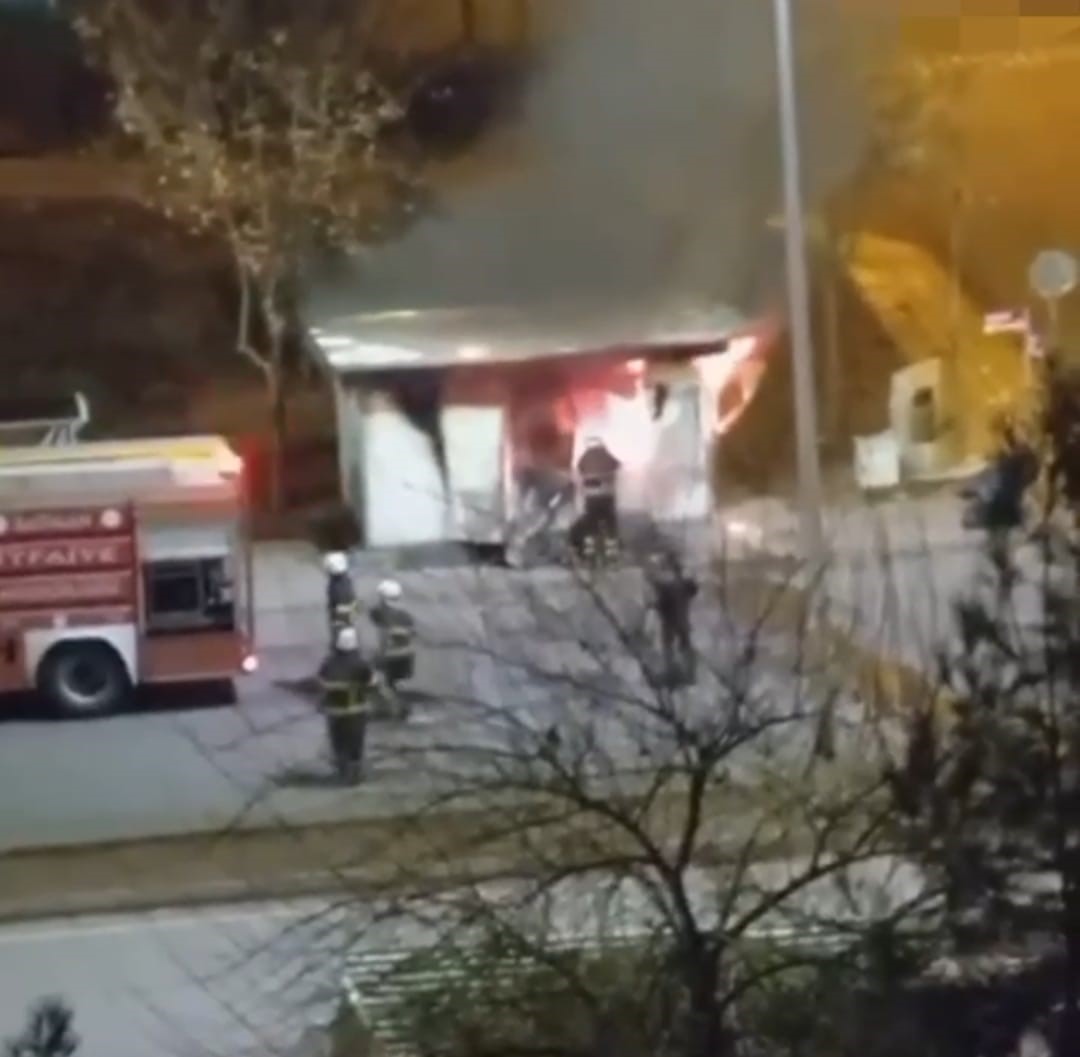 Sürücülerin dinlenme odasını ateşe veren 4 şüpheli gözaltına alındı