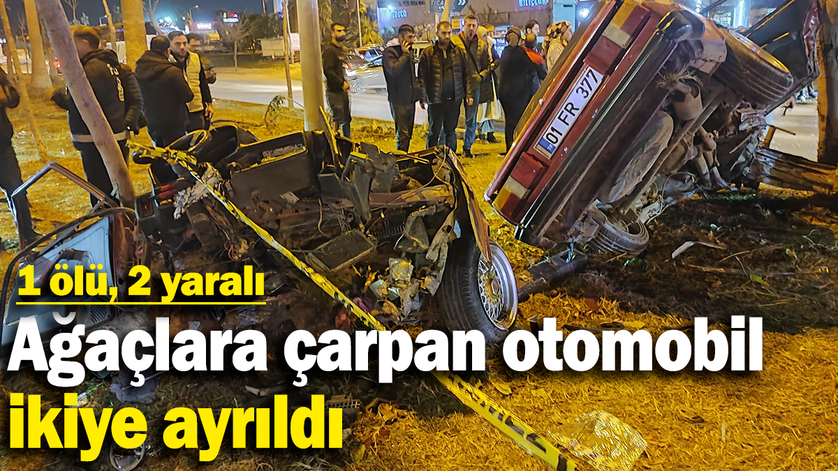 Ağaçlara çarpan otomobil ikiye ayrıldı: 1 ölü, 2 yaralı